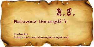 Malovecz Berengár névjegykártya